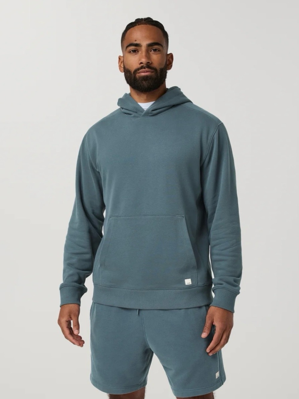 Vuori Men's Pullover Hoodie in Slate Blue-Green